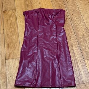 SHEIN Strapless Wine Red Dress